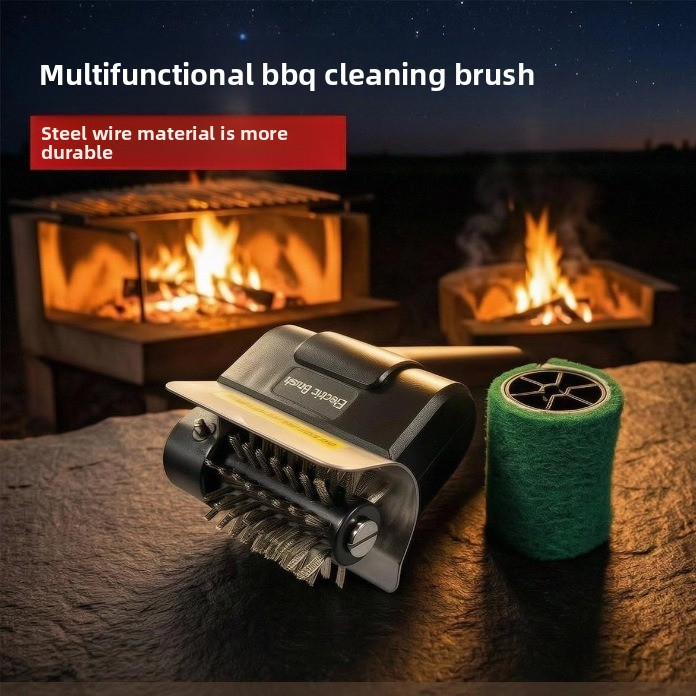 Multifunctional Electric Barbecue Grill Cleaning Brush(flashlight included)