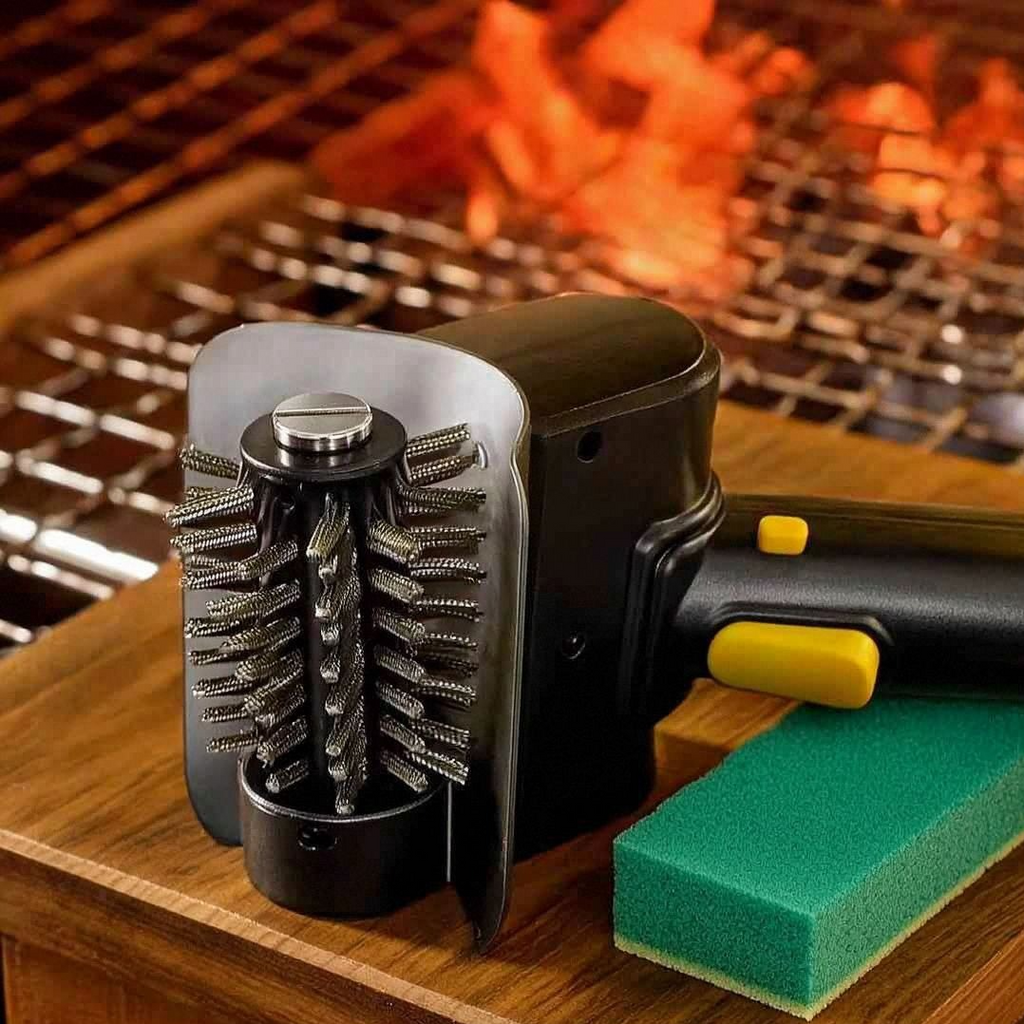 Multifunctional Electric Barbecue Grill Cleaning Brush(flashlight included)