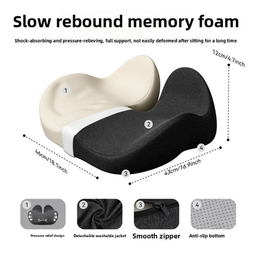 Ergonomic Memory Foam Seat Cushion (Doctor Recommended for back and lumbar support)