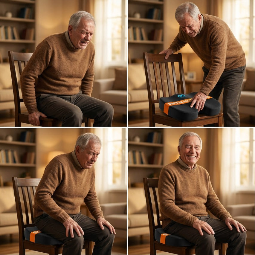 Ergonomic Memory Foam Seat Cushion (Doctor Recommended for back and lumbar support)