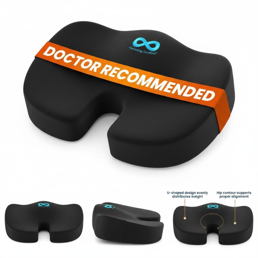 Ergonomic Memory Foam Seat Cushion (Doctor Recommended for back and lumbar support)